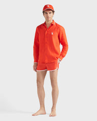 Linen Shirt VBQ Line - Poppy red / Vilebrequin For sale