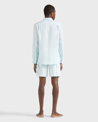 Linen Shirt Natural dye - Blue Pacific / Vilebrequin Discount