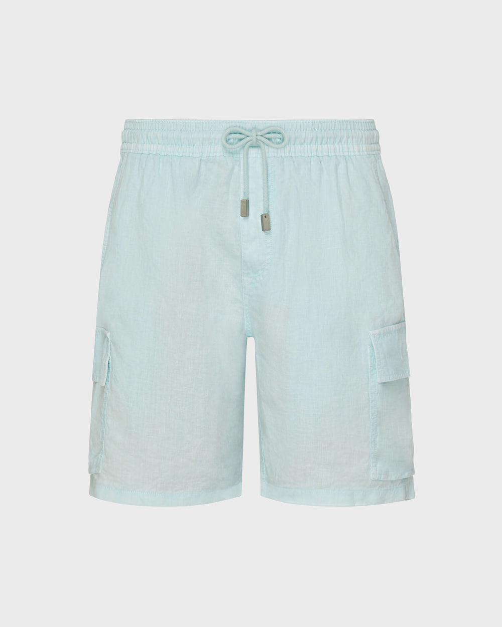 Linen Bermuda Shorts Cargo Pockets Natural Dye - Blue Pacific / Vilebrequin Online