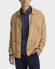 Linen Overshirt Mineral Dye Color - Brown Mocha / Vilebrequin Sale