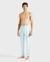 Linen Pants Regular Fit Solid - Blue Pacific / Vilebrequin On sale