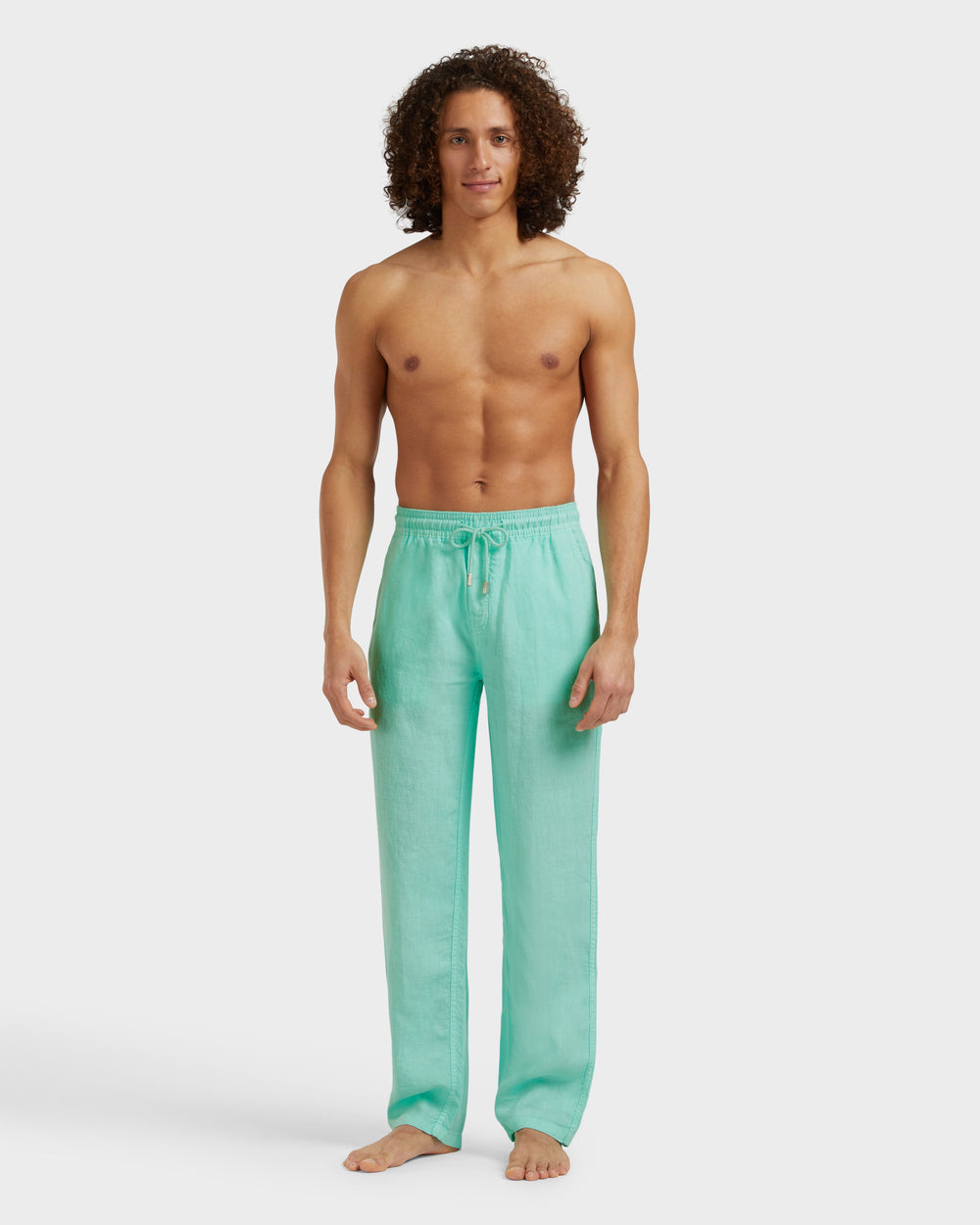 Linen Pants Solid - Green Caribbean / Vilebrequin For sale