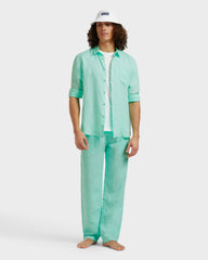 Linen Pants Solid - Green Caribbean / Vilebrequin For sale