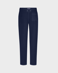 Straight Linen Pants Solid - Blue Navy Pants / Vilebrequin Outlet