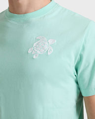 Organic Cotton T-shirt Big Turtle Embroidery - Green Caribbean / Vilebrequin New