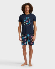 Cotton T-Shirt Tortues Multicolores - Blue Navy / Vilebrequin On sale