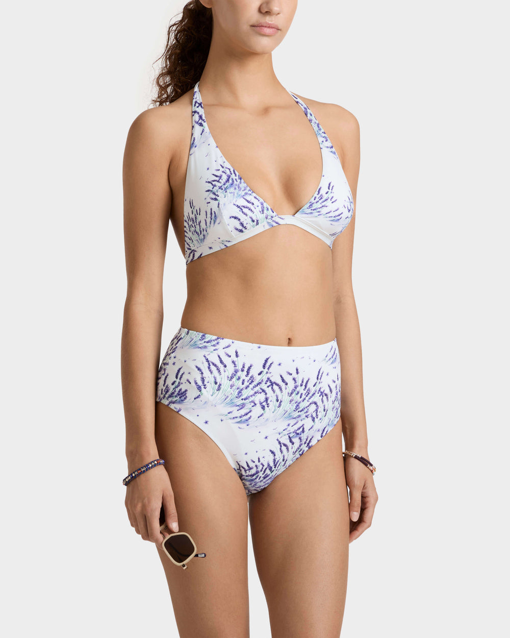 Halter Bikini Top Lavender - White / Vilebrequin Sale