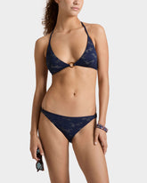 Mini Brief Bikini Bottom Jacquard Fleur Broderie Anglaise - Blue Navy / Vilebrequin Outlet