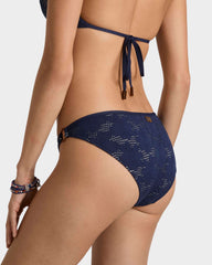 Mini Brief Bikini Bottom Jacquard Fleur Broderie Anglaise - Blue Navy / Vilebrequin Outlet