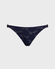 Mini Brief Bikini Bottom Jacquard Fleur Broderie Anglaise - Blue Navy / Vilebrequin Outlet