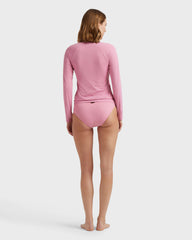 Long Sleeves Rashguard Top Solid - Pink Boudoir / Vilebrequin On sale