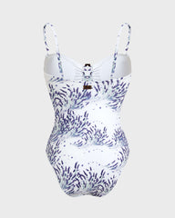 Bandeau One-piece Swimsuit Lavender - White / Vilebrequin New