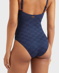 Underwire One-piece Swimsuit Turtles Monogram - Blue Navy / Vilebrequin For sale