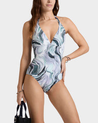 Halter One-piece Swimsuit Marble - White / Vilebrequin US