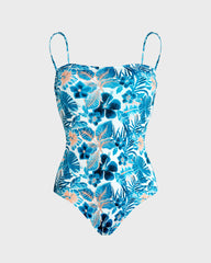 Bustier One-piece Swimsuit Island Flowers - White / Vilebrequin Online