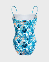 Bustier One-piece Swimsuit Island Flowers - White / Vilebrequin Online