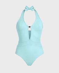 Sculpting One-piece Swimsuit Pearl Detail Solid - Blue Oxygene / Vilebrequin On sale