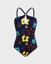 Key Hole One-piece Swimsuit Blurred - Blue Navy / Vilebrequin On sale