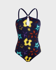 Key Hole One-piece Swimsuit Blurred - Blue Navy / Vilebrequin On sale