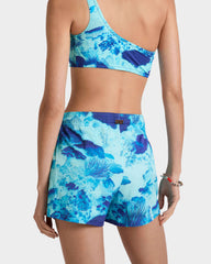 Stretch Swim Trunks Coral Reef - Blue Oxygene / Vilebrequin Online