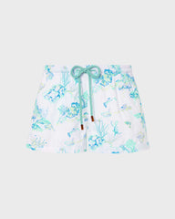 Embroidered Stretch Swim Trunks Coral Reef - Limited Edition - White / Vilebrequin Sale