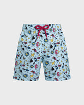 Boys Stretch Swim Trunks Aquatic Carnival - Blue Oxygene / Vilebrequin US