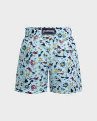 Boys Stretch Swim Trunks Aquatic Carnival - Blue Oxygene / Vilebrequin US