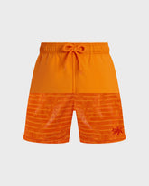 Boys Swim Trunks Water-reactive Octopus in Stripes - Orange Vitamin / Vilebrequin Online