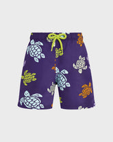 Boys Swim Trunks Tortues Multicolores - Purple Violette / Vilebrequin For sale