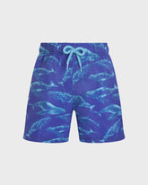 Boys Ultra-light and packable Swim Trunks Sparkling Whales - Blue Versailles / Vilebrequin Online