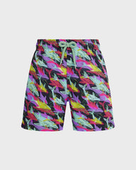Boys Stretch Swim Trunks Whales Offset - Blue Navy / Vilebrequin Discount