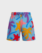 Boys Stretch Swim Shorts Spray Paint - VBQ x Palm Angels / Vilebrequin For sale