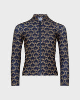 Boys Zipped Long Sleeves Rashguard Turtles Chain - Blue Navy / Vilebrequin Sale