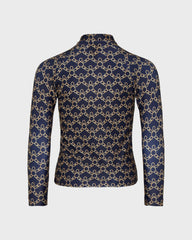 Boys Zipped Long Sleeves Rashguard Turtles Chain - Blue Navy / Vilebrequin Sale
