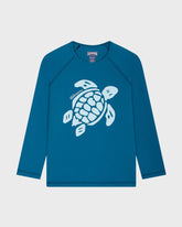 Boys Long Sleeves Rashguard Solid - Blue Peacock / Vilebrequin For sale