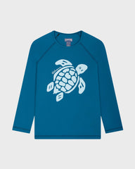 Boys Long Sleeves Rashguard Solid - Blue Peacock / Vilebrequin For sale