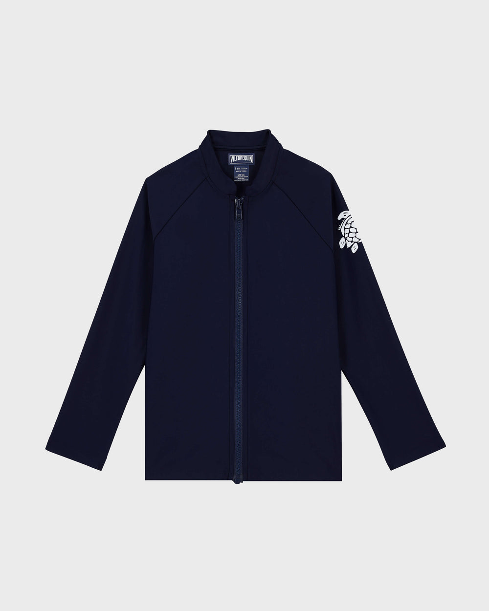 Kids Zipper Long Sleeves Rashguard Solid - Blue Navy / Vilebrequin Outlet