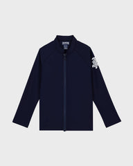 Kids Zipper Long Sleeves Rashguard Solid - Blue Navy / Vilebrequin Outlet