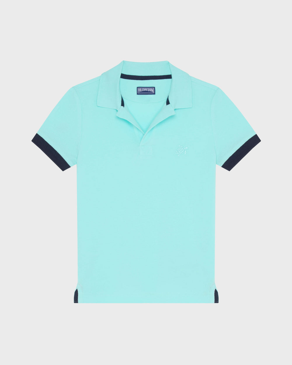Boys Organic Cotton Polo Solid - Blue Oxygene / Vilebrequin Discount