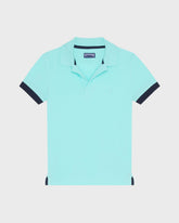 Boys Organic Cotton Polo Solid - Blue Oxygene / Vilebrequin Discount