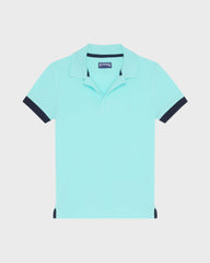 Boys Organic Cotton Polo Solid - Blue Oxygene / Vilebrequin Discount