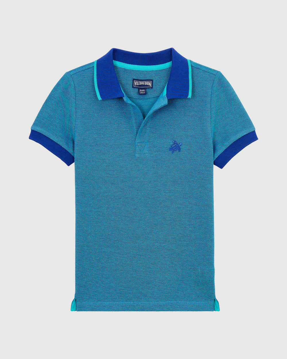 Boys Changing Color Cotton Pique Polo - Blue Marrakech / Vilebrequin US
