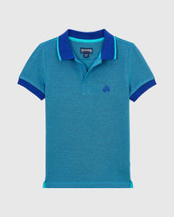 Boys Changing Color Cotton Pique Polo - Blue Marrakech / Vilebrequin US
