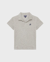 Boys Terry Polo Embroidered Turtle - Heather grey / Vilebrequin Online