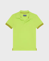 Boys Organic Cotton Polo Solid - Green Acide / Vilebrequin On sale