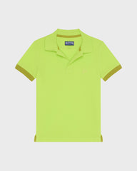 Boys Organic Cotton Polo Solid - Green Acide / Vilebrequin On sale