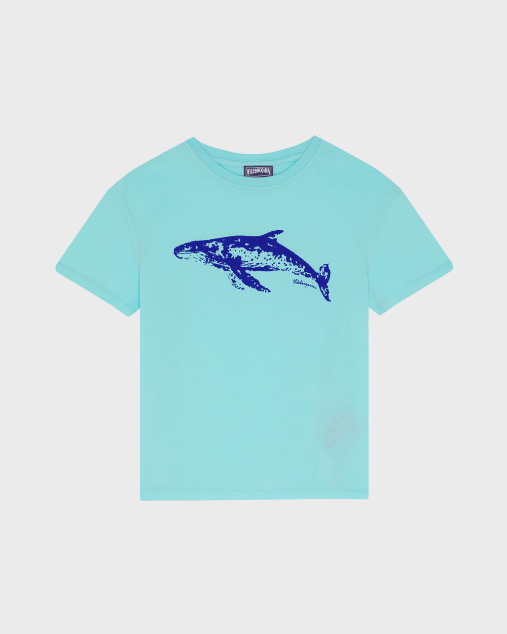 Boys Organic Cotton T-shirt Whale - Blue Oxygene / Vilebrequin Outlet