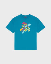 Boys Organic Cotton Oversize T-shirt Big Turtle - Blue Coin coin / Vilebrequin Online