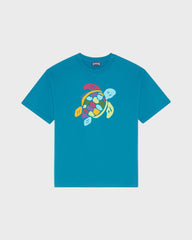Boys Organic Cotton Oversize T-shirt Big Turtle - Blue Coin coin / Vilebrequin Online