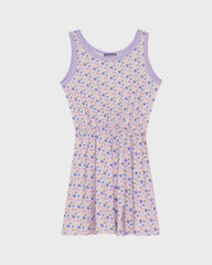Girls Organic Cotton Tank Dress Micro Ronde des Tortues - Purple Fleur / Vilebrequin Online